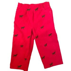 Best & Co Boys Red‎ Corduroy Dog Pants EUC Size 18 Month